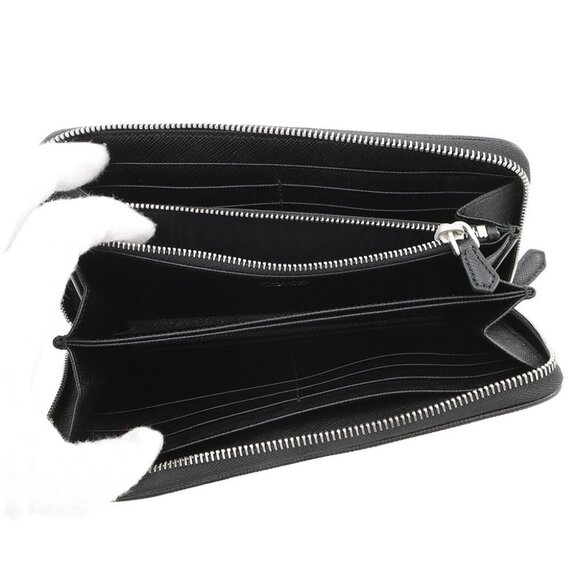 PRADA Zip Around long wallet Nylon/Leather Black/Orange - Picture 8 of 9